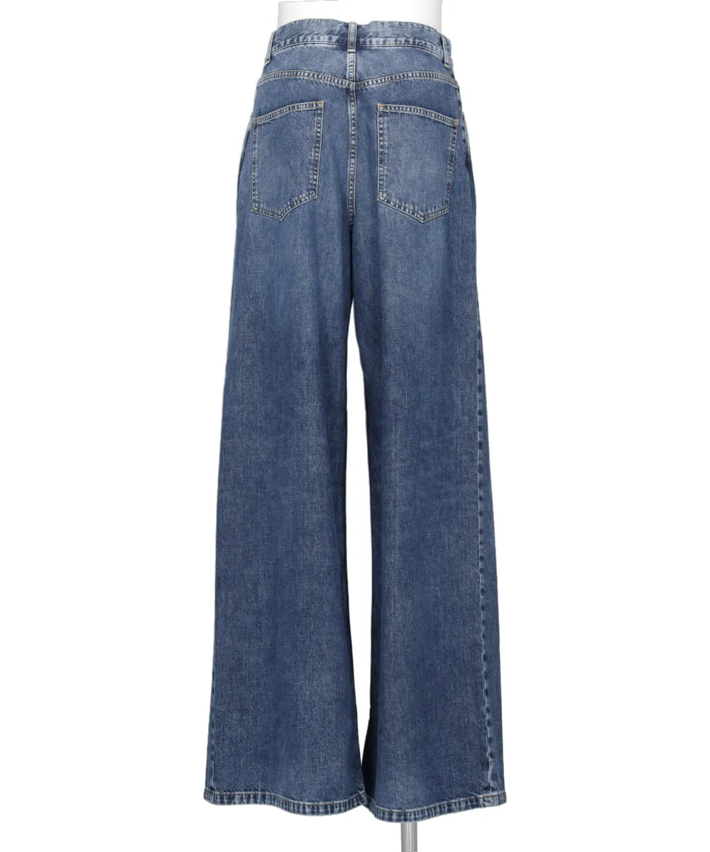 WASHED DENIM SUPER WIDE PANTS (LONG LENGTH)